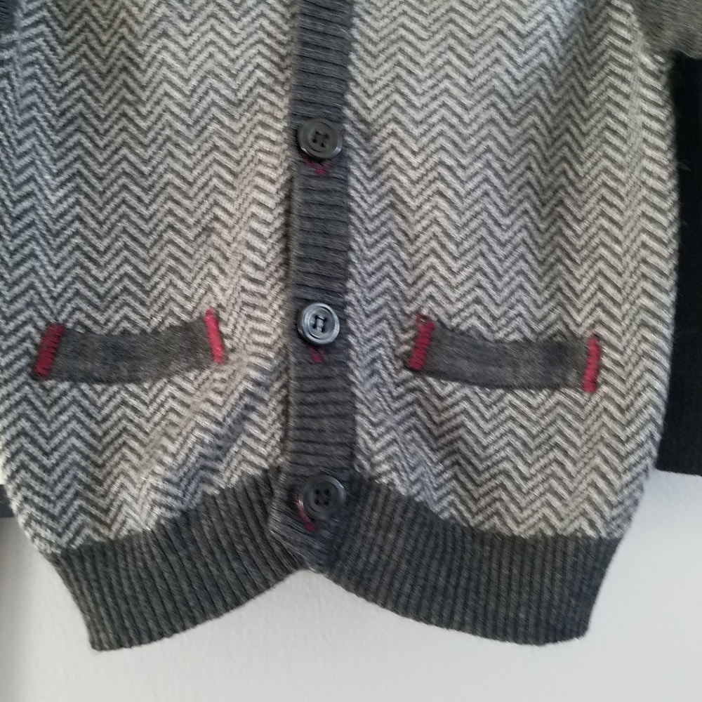 Deux‎ Par Deux Faux Leather Elbow Cardigan Sweater 18 M - Picture 7 of 8